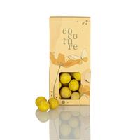 Hvid chokolade M/flydende exoticfruitcreme i orange Cocoture box 95 g  